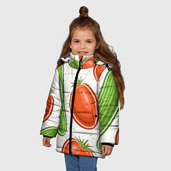 Куртка зимняя для девочки Помидоры и огурцы, цвет: 3D-черный — фото 2