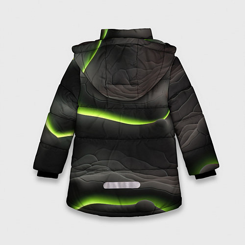 Зимняя куртка для девочки Green black texture / 3D-Светло-серый – фото 2