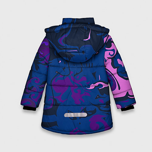Зимняя куртка для девочки Абстрактное искусство череп / 3D-Черный – фото 2