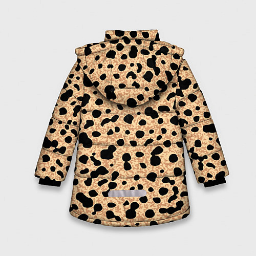 Зимняя куртка для девочки Пятнистый паттерн светло-коричневый / 3D-Черный – фото 2