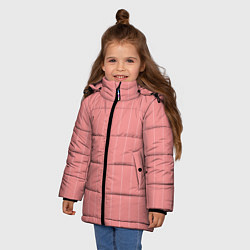 Куртка зимняя для девочки Благородный розовый полосатый, цвет: 3D-светло-серый — фото 2