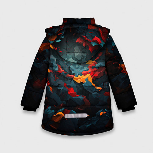 Зимняя куртка для девочки Мрачный камуфляж / 3D-Черный – фото 2