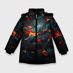 Куртка зимняя для девочки Мрачный камуфляж, цвет: 3D-черный