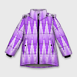 Зимняя куртка для девочки Узкие сиреневые ромбы