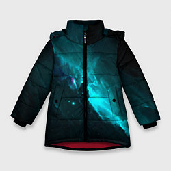 Зимняя куртка для девочки Голубое свечение в космосе