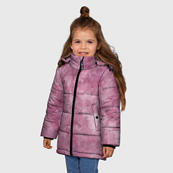 Куртка зимняя для девочки Текстура камня родонита, цвет: 3D-светло-серый — фото 2