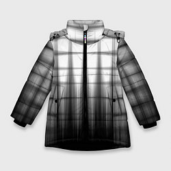Зимняя куртка для девочки Черная градиентная клетка