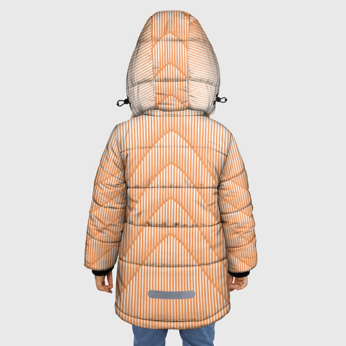 Зимняя куртка для девочки Полосатый оранжевый градиент / 3D-Светло-серый – фото 4