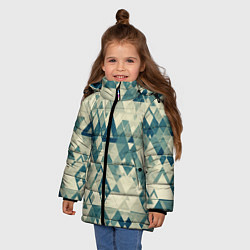 Куртка зимняя для девочки Абстракция светло-зеленый, цвет: 3D-черный — фото 2