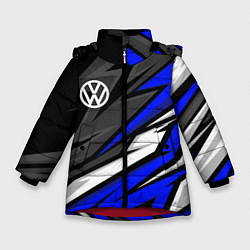Зимняя куртка для девочки Volkswagen - Синяя абстракция