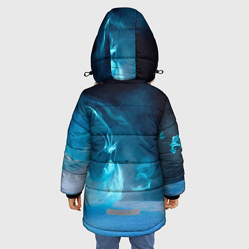Зимняя куртка для девочки Зимний ледяной дракон / 3D-Светло-серый – фото 4