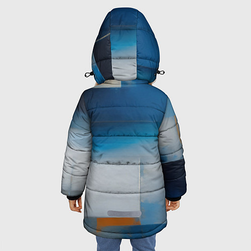 Зимняя куртка для девочки Синяя палитра / 3D-Светло-серый – фото 4