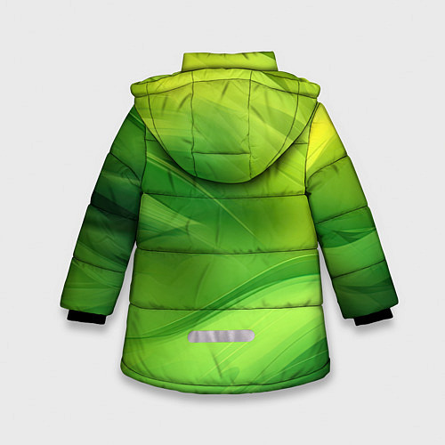Зимняя куртка для девочки Green lighting background / 3D-Черный – фото 2
