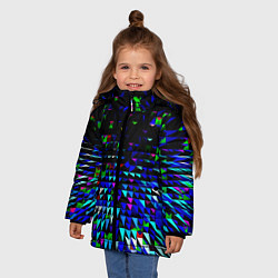 Куртка зимняя для девочки Пирамиды, цвет: 3D-черный — фото 2