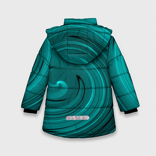 Зимняя куртка для девочки Малахитовый вихрь / 3D-Черный – фото 2