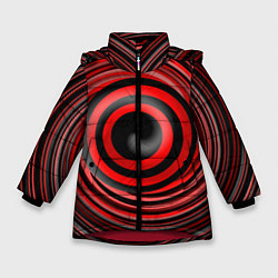 Куртка зимняя для девочки Красно-черный вихрь, цвет: 3D-красный