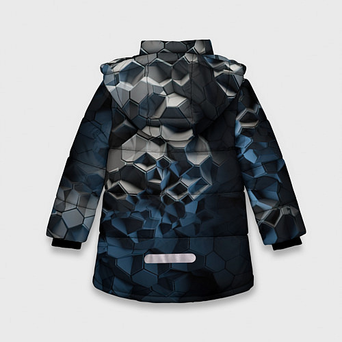 Зимняя куртка для девочки Каменная текстура / 3D-Черный – фото 2