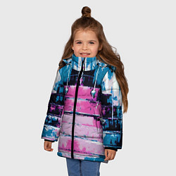 Куртка зимняя для девочки Ladder - art - texture, цвет: 3D-красный — фото 2