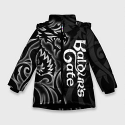 Зимняя куртка для девочки Балдурс гейт 3 - черный дракон