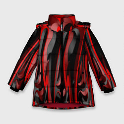 Куртка зимняя для девочки Пластик красно-черный, цвет: 3D-красный