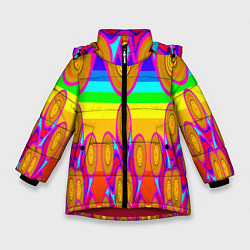 Куртка зимняя для девочки Хохлома вариант 2, цвет: 3D-красный