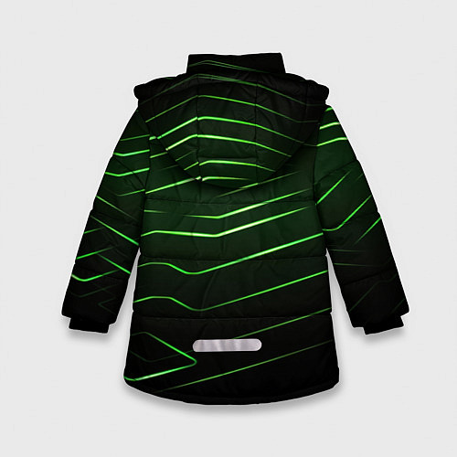 Зимняя куртка для девочки Green abstract dark background / 3D-Светло-серый – фото 2
