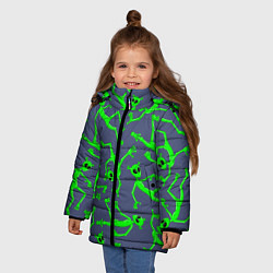 Куртка зимняя для девочки Инопланетяне паттерн, цвет: 3D-черный — фото 2