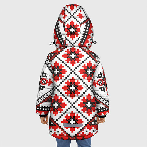 Зимняя куртка для девочки Удмурт мода / 3D-Красный – фото 4