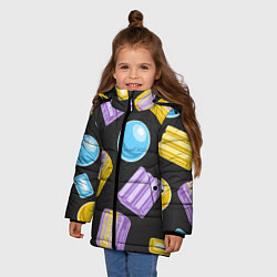 Куртка зимняя для девочки Жевательная резинка, цвет: 3D-светло-серый — фото 2