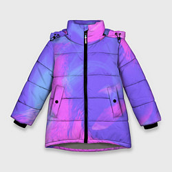 Зимняя куртка для девочки Сиреневая абстракция