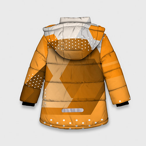 Зимняя куртка для девочки Яркий геометрический декоративный фон / 3D-Черный – фото 2