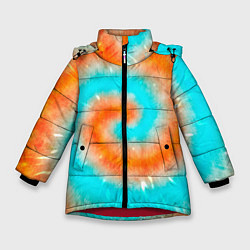 Куртка зимняя для девочки Тай-дай апельсин, цвет: 3D-красный
