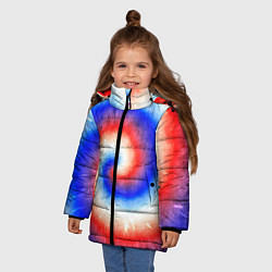 Куртка зимняя для девочки Тай-дай Российский флаг, цвет: 3D-светло-серый — фото 2