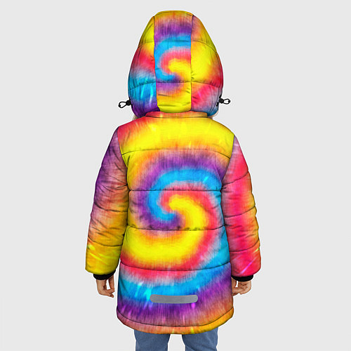 Зимняя куртка для девочки Тай-дай сочные цвета / 3D-Красный – фото 4