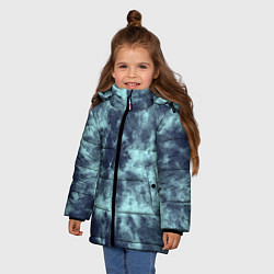 Куртка зимняя для девочки Tie-Dye дизайн, цвет: 3D-светло-серый — фото 2