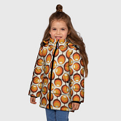 Куртка зимняя для девочки Ретро паттерн, цвет: 3D-черный — фото 2