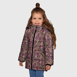 Куртка зимняя для девочки Сокол в стиле модерн - паттерн, цвет: 3D-черный — фото 2