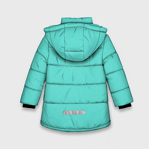 Зимняя куртка для девочки Цвет Тиффани / 3D-Черный – фото 2
