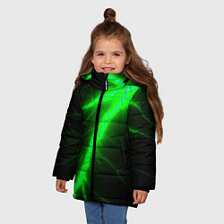Куртка зимняя для девочки Зеленый разряд молнии, цвет: 3D-светло-серый — фото 2