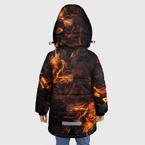 Зимняя куртка для девочки Огонь и дым / 3D-Красный – фото 4