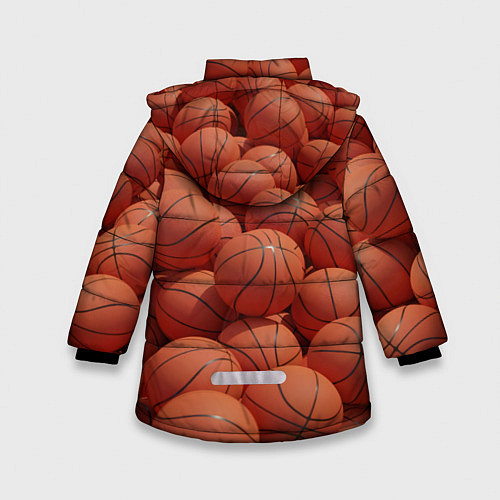 Зимняя куртка для девочки Узор с баскетбольными мячами / 3D-Черный – фото 2