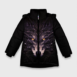 Зимняя куртка для девочки Волк в кромешной темноте