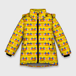 Зимняя куртка для девочки Утята паттерн