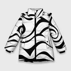 Зимняя куртка для девочки Анималистическая абстракция зебры