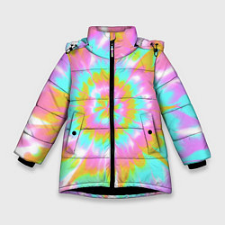 Зимняя куртка для девочки Tie-Dye кислотный в стиле барби