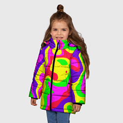 Куртка зимняя для девочки Абстракция пять цветов, цвет: 3D-красный — фото 2