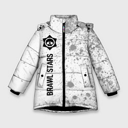 Куртка зимняя для девочки Brawl Stars glitch на светлом фоне: по-вертикали, цвет: 3D-черный