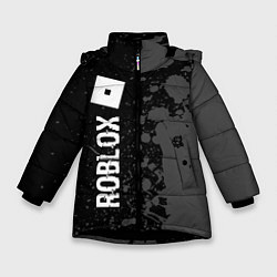 Куртка зимняя для девочки Roblox glitch на темном фоне: по-вертикали, цвет: 3D-черный