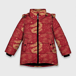 Зимняя куртка для девочки The chinese dragon pattern