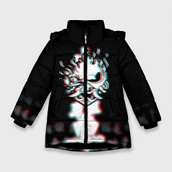 Зимняя куртка для девочки Samurai glitch cyberpunk city